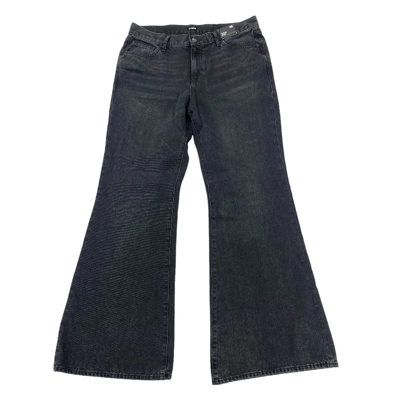 Comfy Jackets Black Denim Jeans Wide Leg Express, Size 10