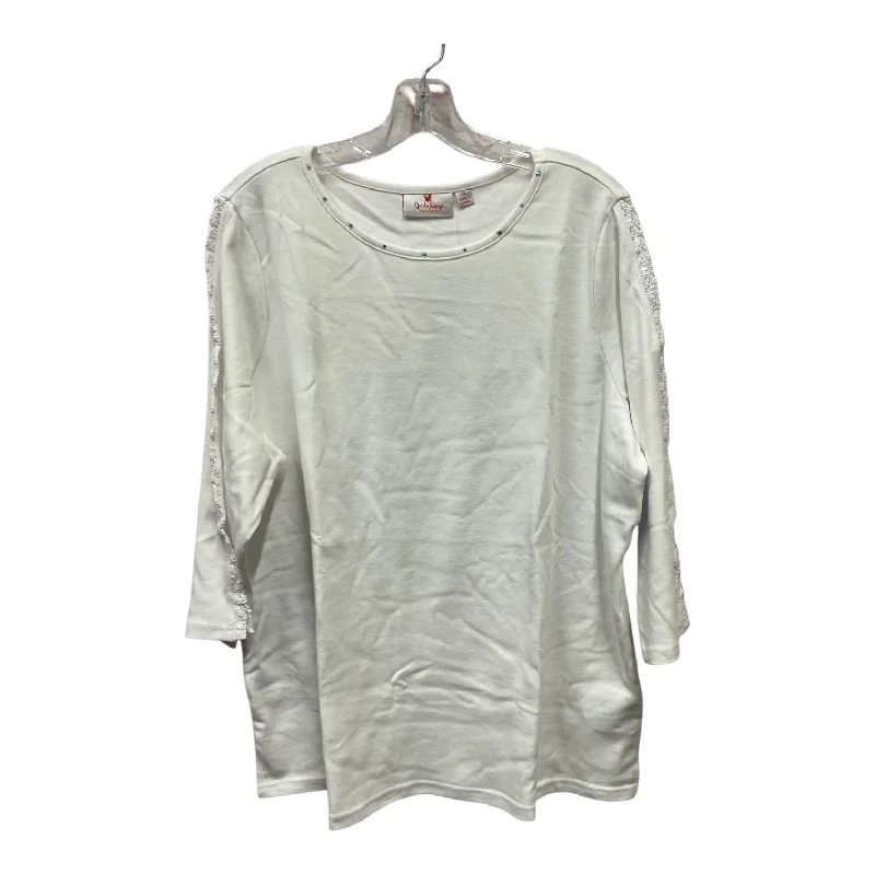 Top Ls By Quaker Factory In White, Size:1X