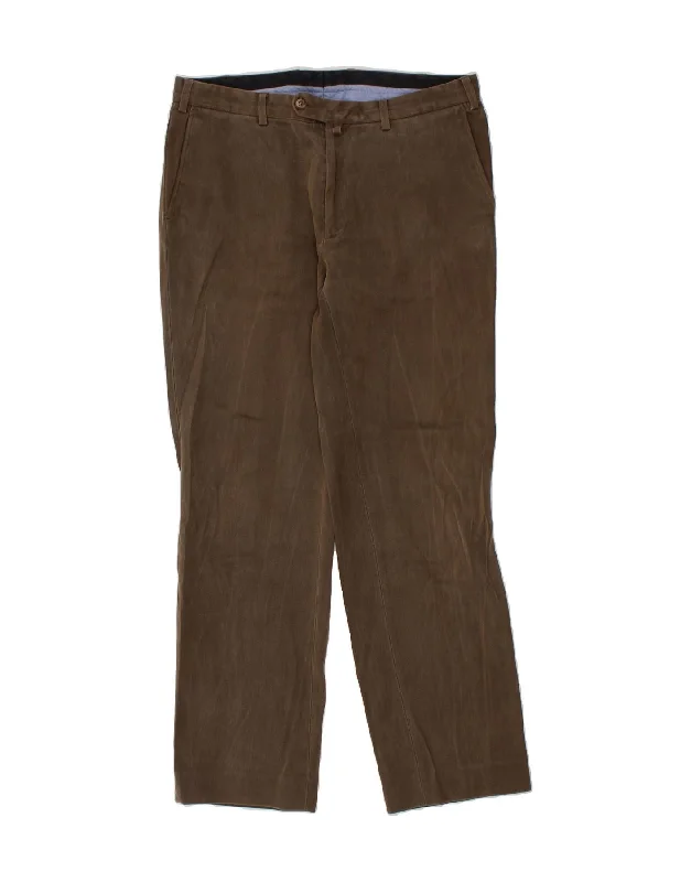 GANT Mens Straight Chino Trousers IT 52 XL W36 L32 Brown Cotton