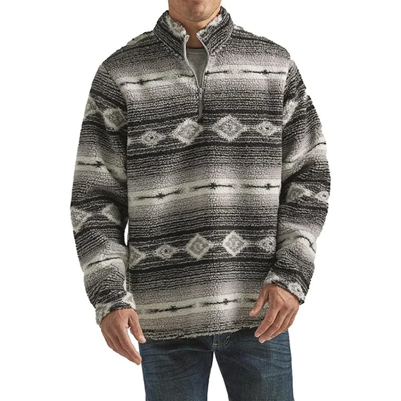 Functional Fashion Wrangler Men's Navy and Gray Aztec Sherpa
