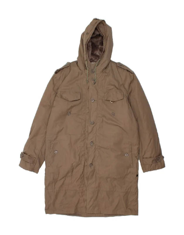 Modern Casuals VINTAGE Mens Hooded Overcoat IT 54 2XL Grey Polyester