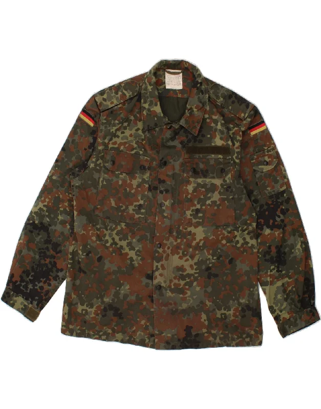 Relaxed Denim VINTAGE Mens Military Jacket UK 40 Large Green Camouflage Cotton