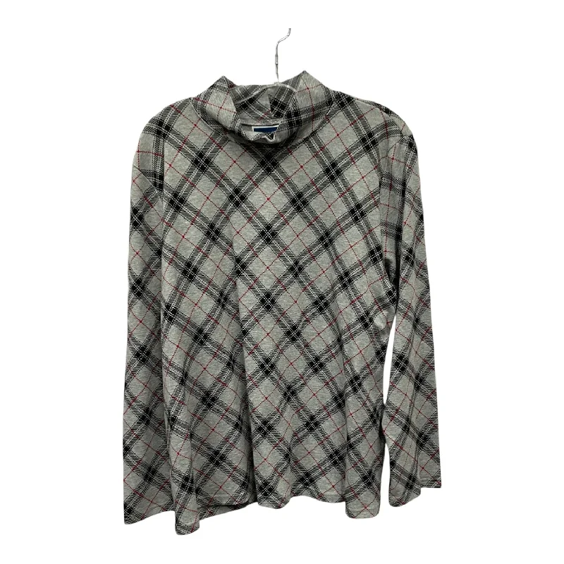 Urban Gear Top Ls By Karen Scott In Grey, Size:Xxl