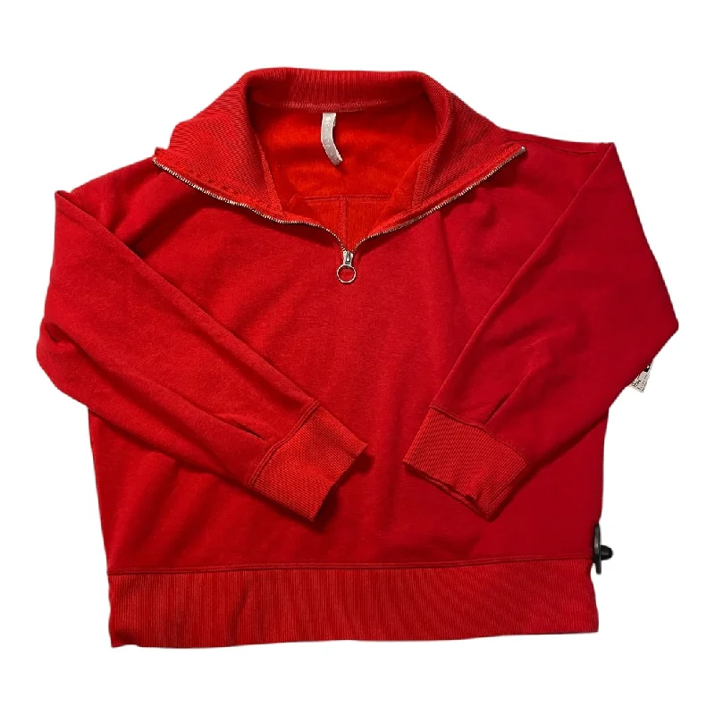 Cool Comfort Athletic Top Long Sleeve Crewneck By Athleta In Red, Size: S