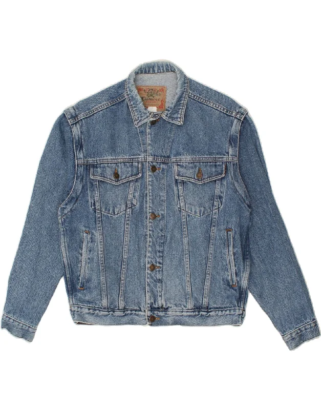 Versatile Style CASUCCI Mens Denim Jacket UK 38 Medium Blue Cotton