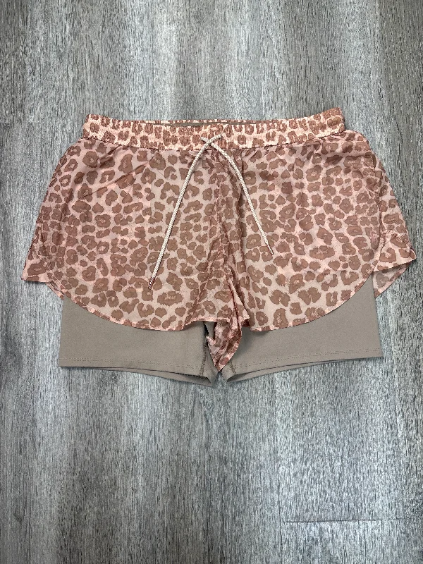 Street Style Athletic Shorts By Good American In Animal Print, Size: Xl