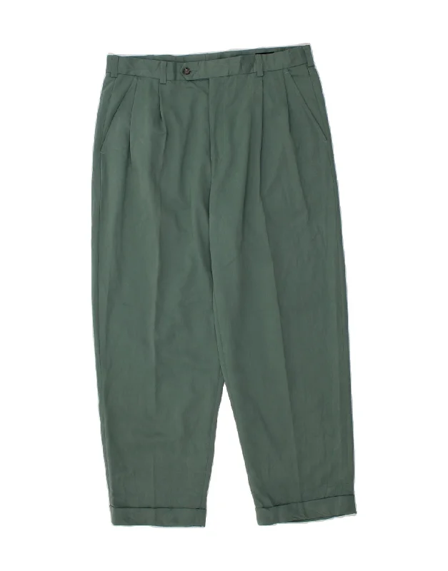 Casual Trends IZOD Mens Pegged Chino Trousers W36 L30 Green Polyester