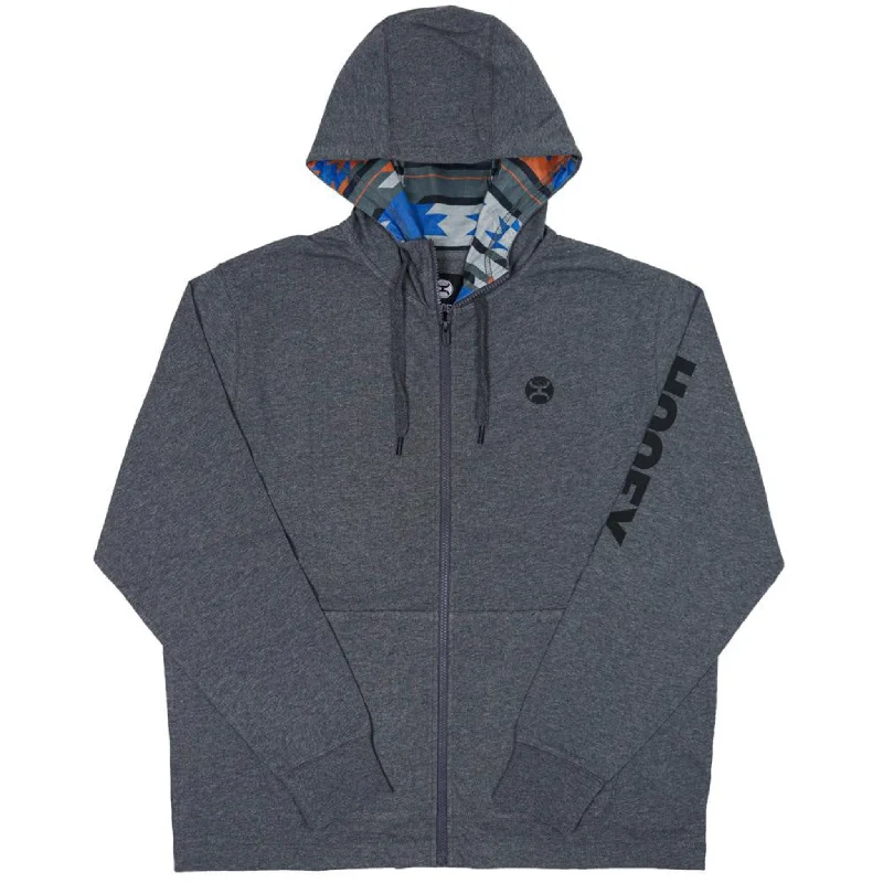 Lightwear Options Hooey Grey Full Zip Logo Hoodie