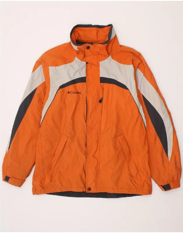 COLUMBIA Mens Windbreaker Jacket UK 40 Large Orange Colourblock Nylon