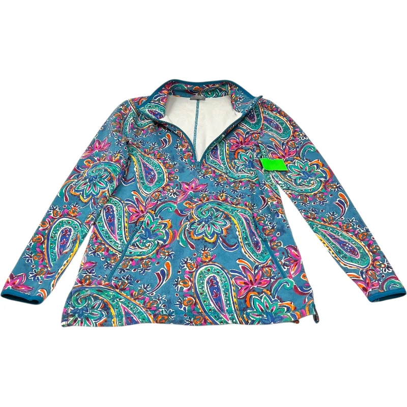 Cool Comfort Athletic Top Long Sleeve Collar By Talbots In Blue, Size: Xs