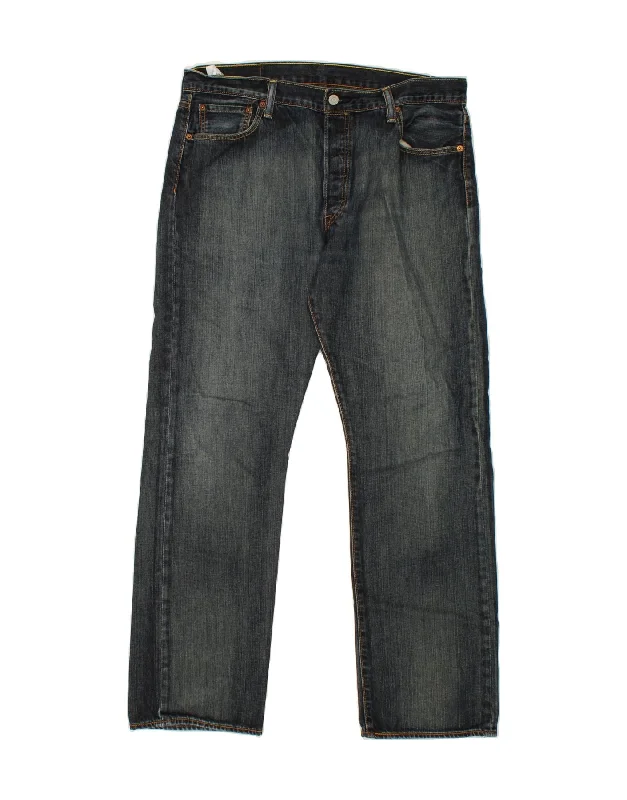 Fashion Basics LEVI'S Mens 501 Straight Jeans W36 L32 Blue Cotton