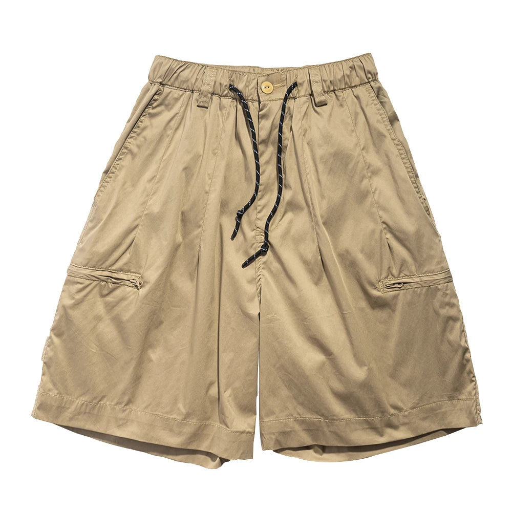 Comfy Sweaters Solid Color Multi-Pocket Cargo Shorts - Casual Knee-length Elastic Waist Half Pants Comfy Sweaters Solid Color Multi-Pocket Cargo Shorts - Casual Knee-length Elastic Waist Half Pants