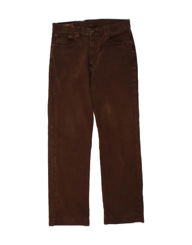 Timeless Style MARLBORO CLASSICS Mens Straight Jeans W33 L31 Brown Cotton