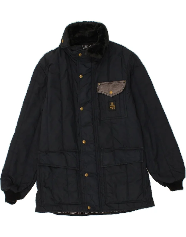 REFRIGIWEAR Mens Padded Jacket UK 40 Large Navy Blue