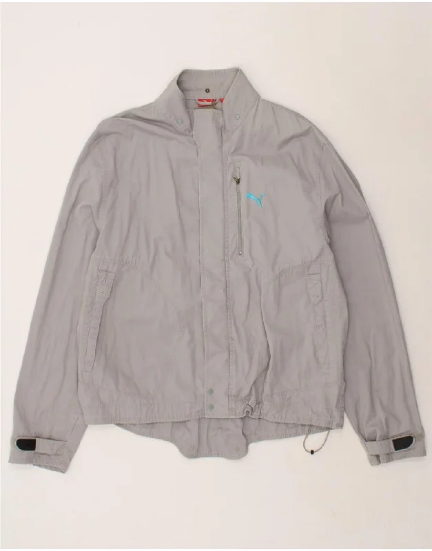 Practical Clothing PUMA Mens Bomber Jacket UK 42 XL Grey Cotton
