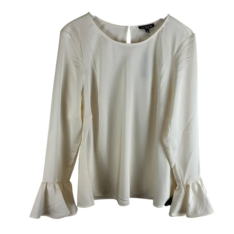 Urban Look Top Long Sleeve Basic By J. Crew In Cream, Size: Xl