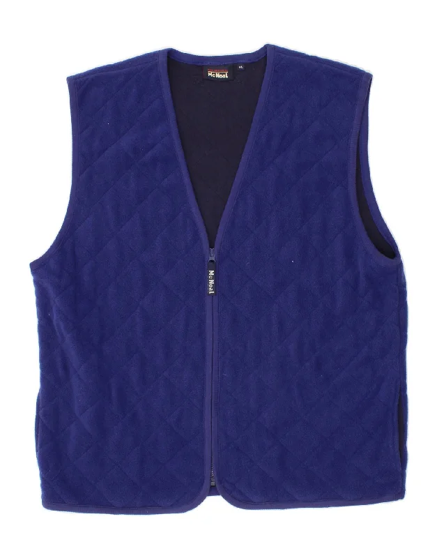 MCNEAL Mens Fleece Gilet UK 42 XL Navy Blue Polyester