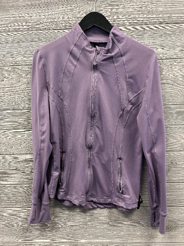 Simple Outfits Athletic Top Long Sleeve Collar By 90 Degrees By Reflex In Purple, Size: M