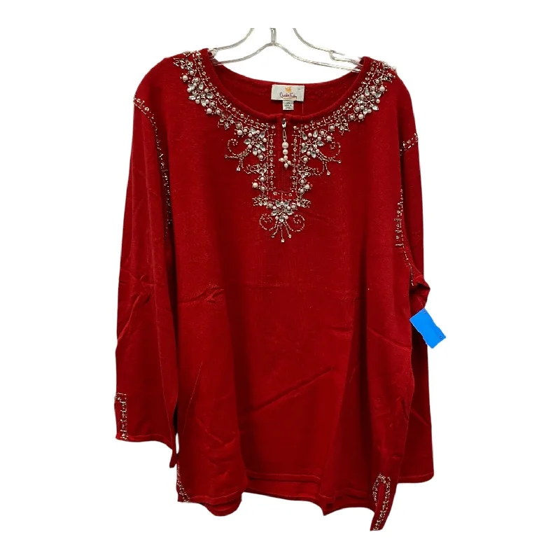 Top Ls By Quaker Factory In Red, Size:2X