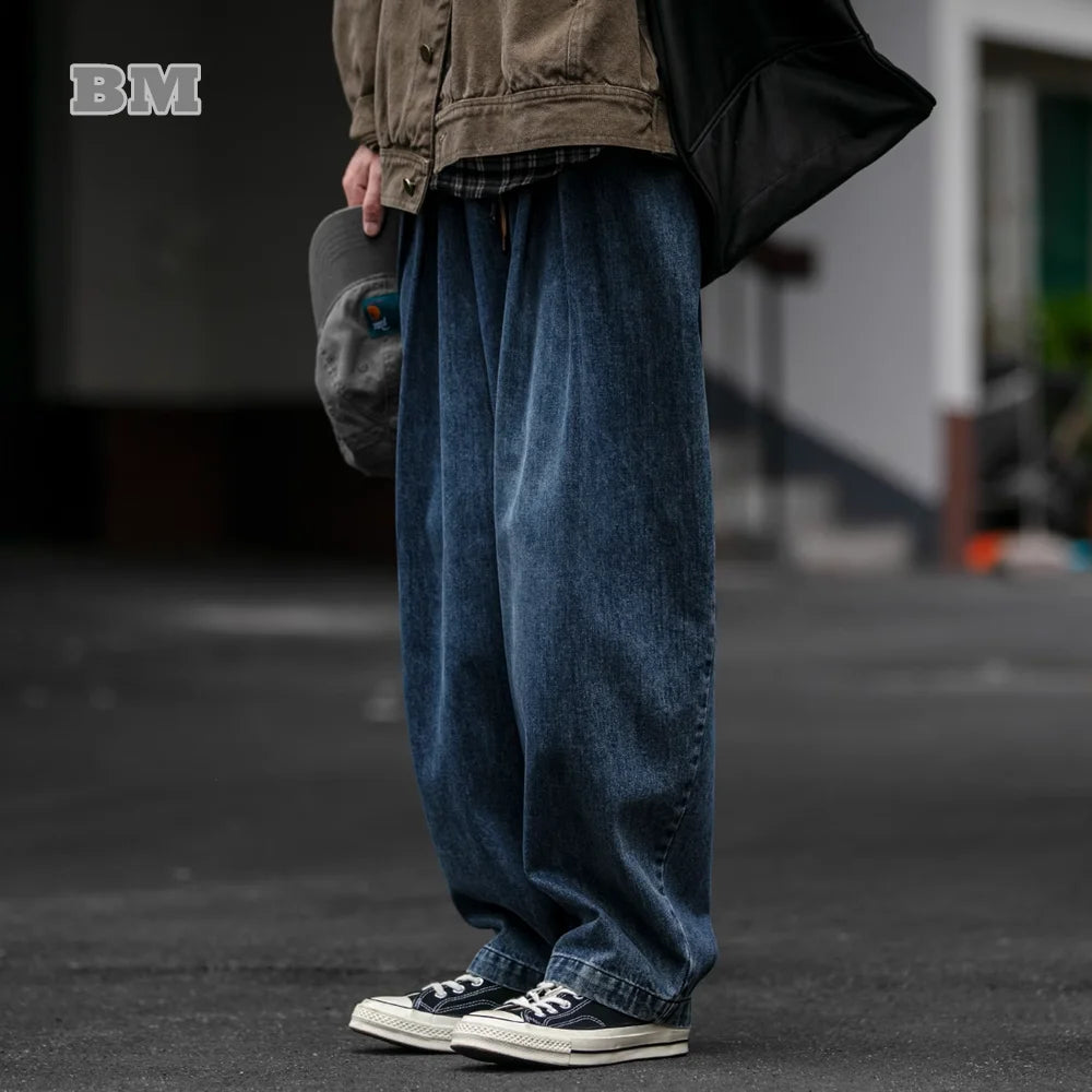 Korean Harem Jeans For Men - Streetwear Denim Baggy Pants