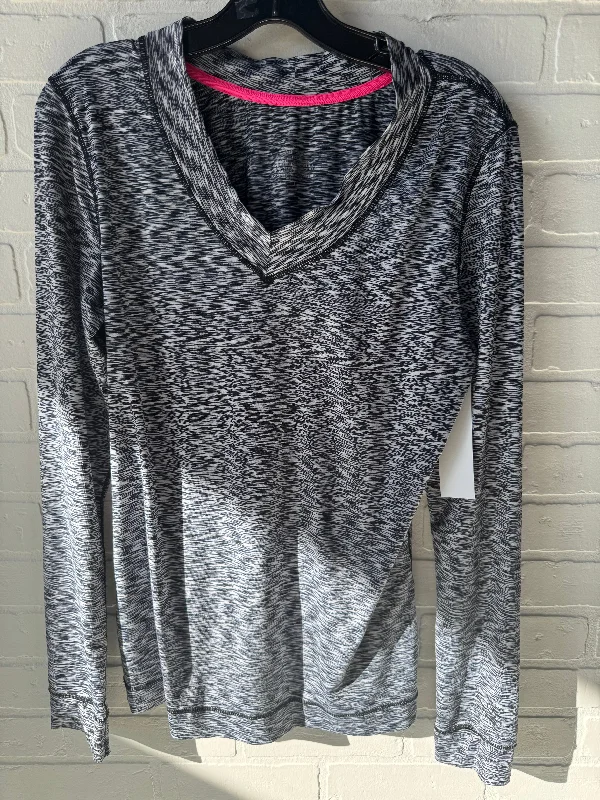 Casual Outfit Athletic Top Long Sleeve Crewneck By Cuddl Duds In Black, Size: L
