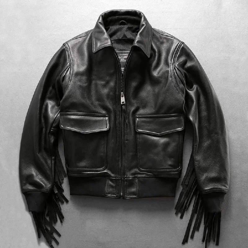 Relaxed Pants HARLEY ANGEL Fringe Leather Moto Jacket – Iconic Biker Style