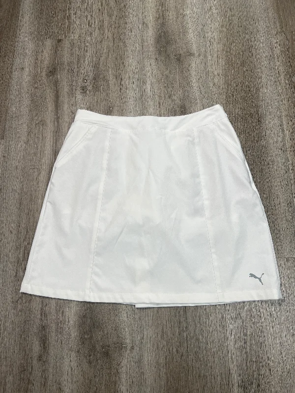 Lounge Wear Athletic Skort By Puma In White, Size: M