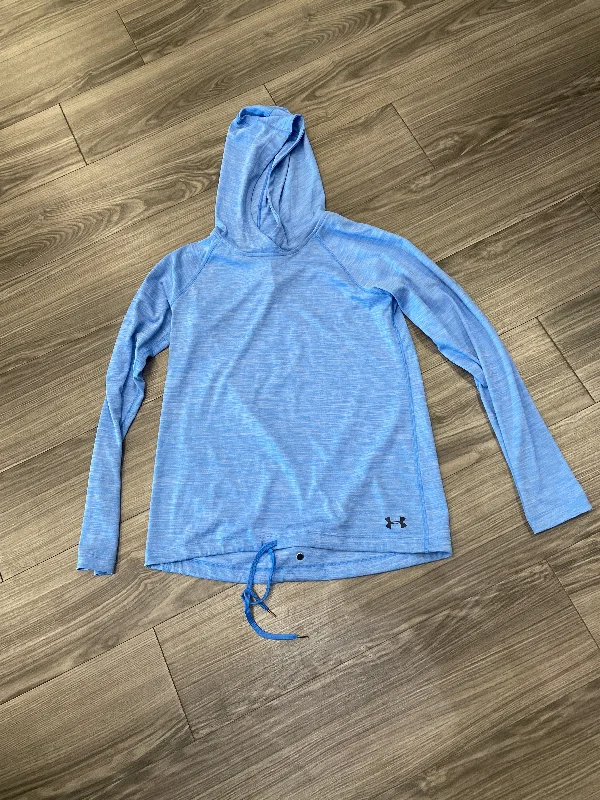 Urban Look Athletic Top Long Sleeve Hoodie By Under Armour In Blue, Size: S