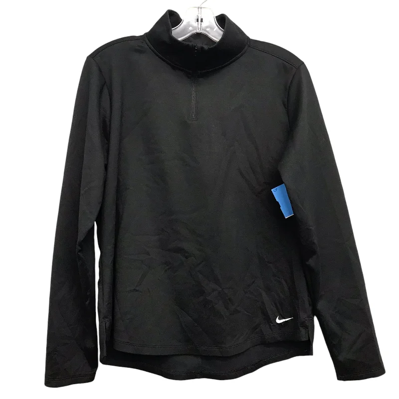 Practical Clothing Athletic Top Ls Collar By Nike Apparel In Black, Size:L