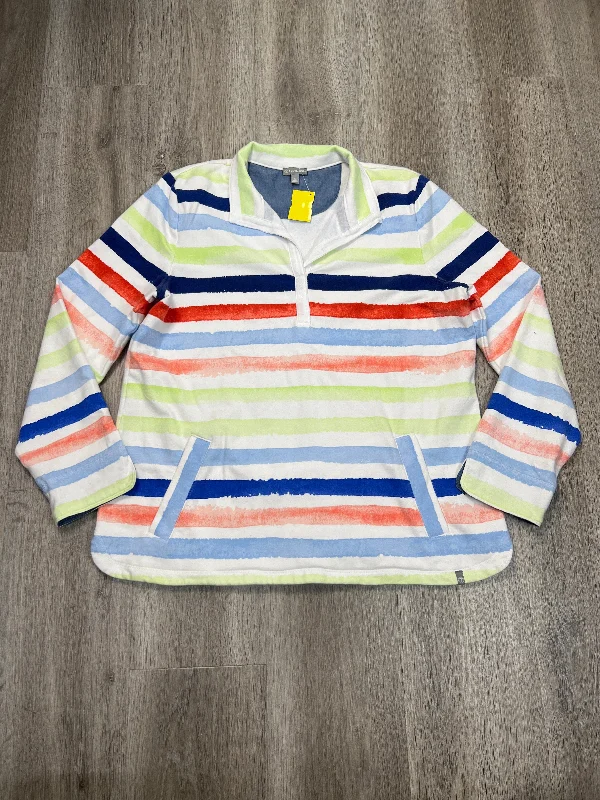 Sports Pants Top Long Sleeve By Talbots In Striped Pattern, Size: L