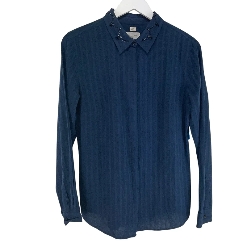 Streetwear Look Top Long Sleeve By Loft O In Blue, Size: M