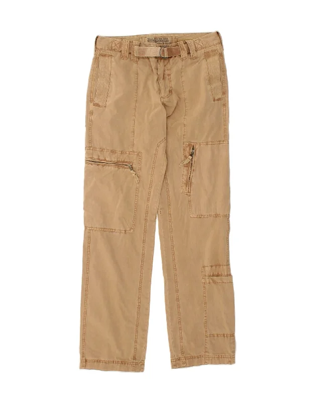 NAPAPIJRI Mens Straight Cargo Trousers W34 L34 Beige Cotton