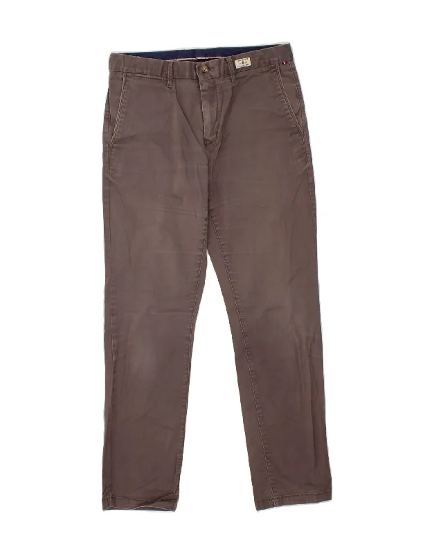 Relaxed Wardrobe TOMMY HILFIGER Mens Slim Chino Trousers W32 L30 Grey Cotton