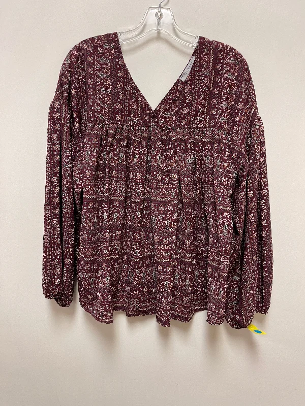 Active Gear Top Long Sleeve By Ces Femme In Purple, Size: M