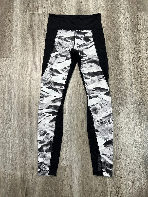 Sporty Suits Athletic Leggings By Athleta In Black & White, Size: S