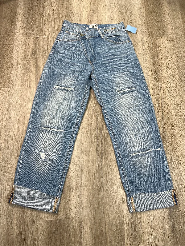 Classic Wear Jeans Wide Leg By INSANE GENE In Blue Denim, Size: 0