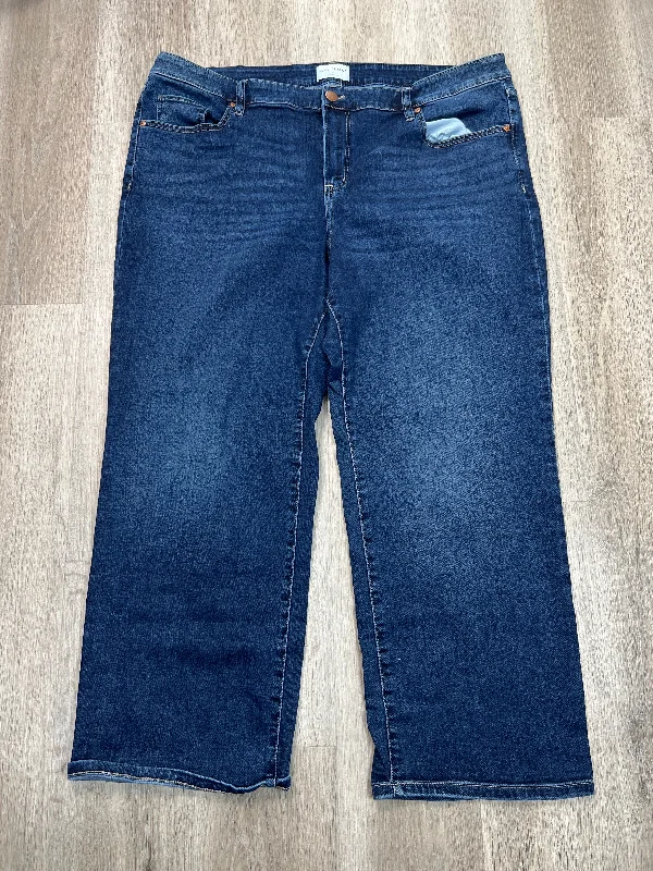 Stylish Looks Jeans Straight By Lane Bryant In Blue Denim, Size: 24