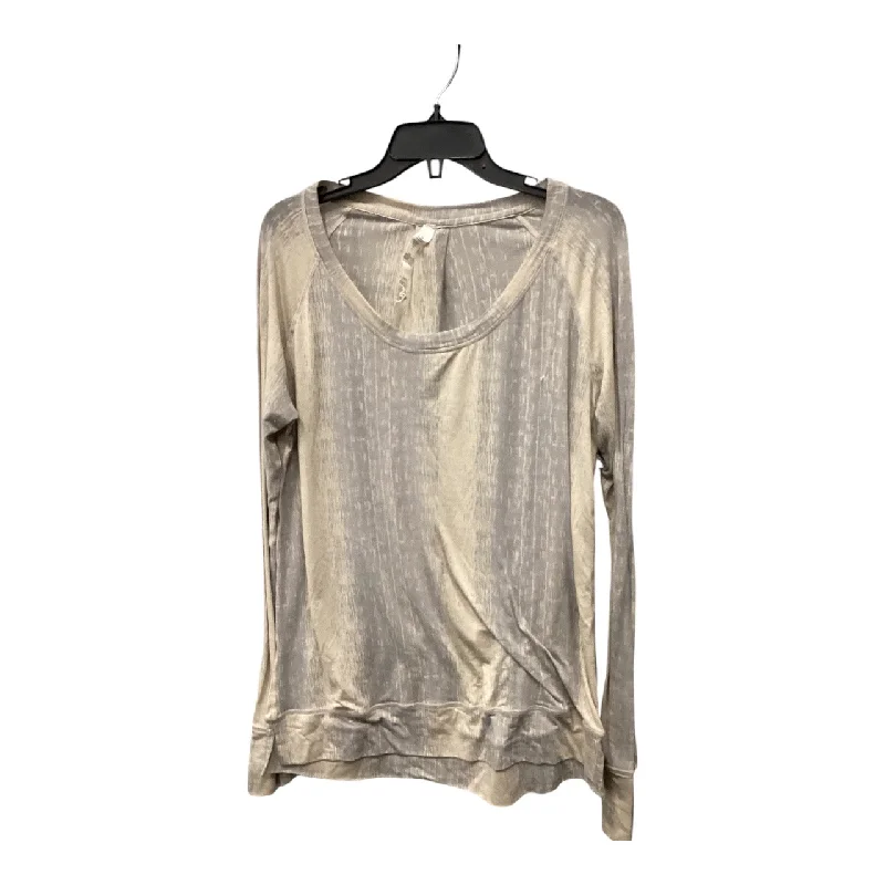 Cozy Essentials Athletic Top Long Sleeve Crewneck By Lululemon In Cream & Grey, Size: 10