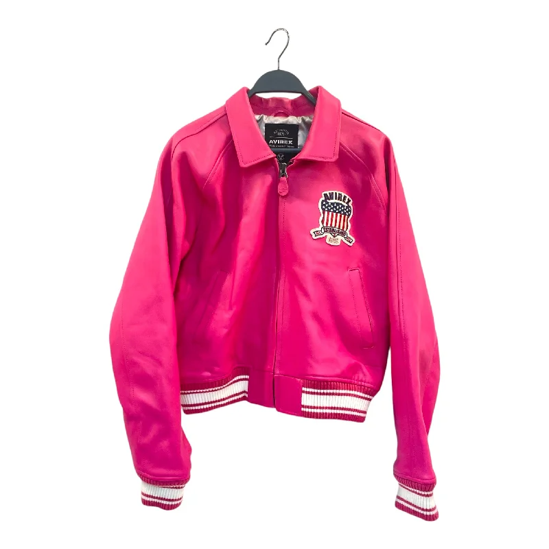 AVIREX/Leather Jkt/XL/Leather/PNK/BUBBLEGUM PINK AVIREX LOGO