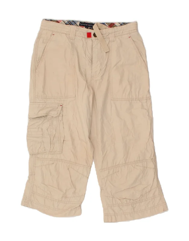 TOMMY HILFIGER Mens Cargo Capri Trousers W30 Medium Beige Cotton