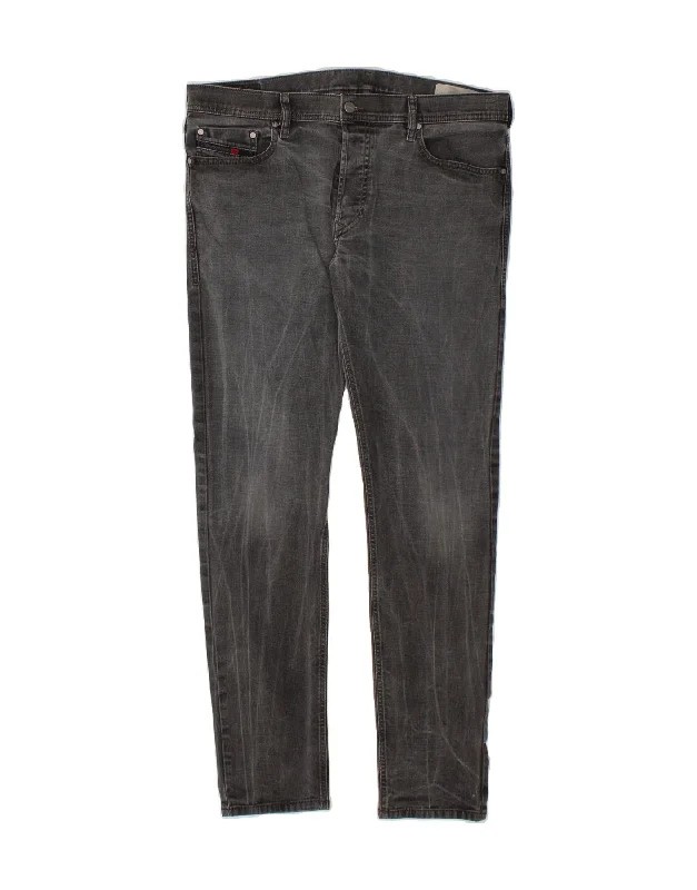Lightweight Gear DIESEL Mens Tepphar Carrot Slim Jeans W35 L32  Grey Cotton