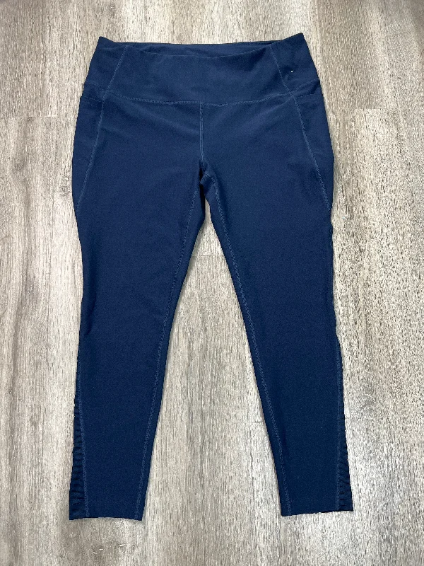 Cool Comfort Athletic Leggings By Mondetta In Blue, Size: Xxl