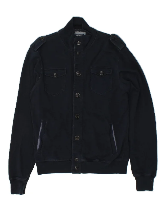 WOOLRICH Mens Bomber Military Jacket UK 40 Large Navy Blue Cotton