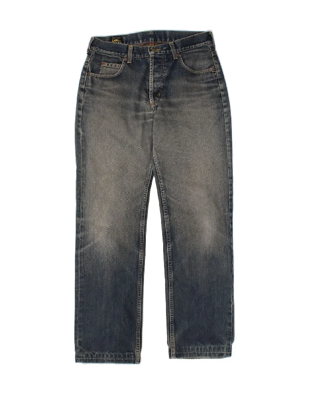 Casual Denim LEE Mens Straight Jeans W32 L30 Blue Cotton