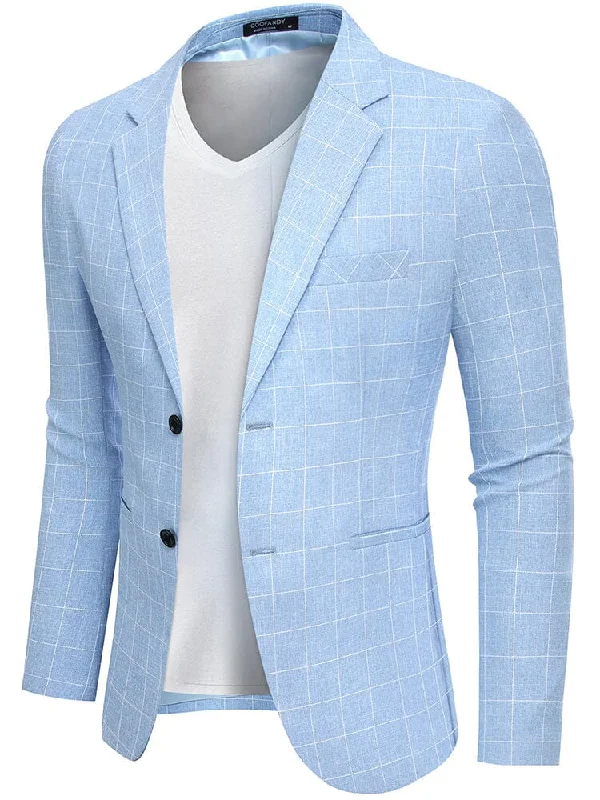 Checkered Blazer - Clear Blue