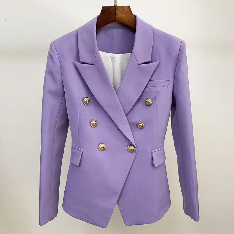 Versatile Outfits Office Ready Purple Blazer Women - Casual - Plain-Solid