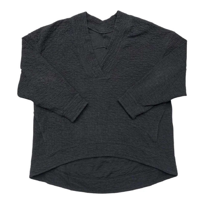 Versatile Wardrobe Athletic Top Long Sleeve Collar By Lululemon In Black, Size: L