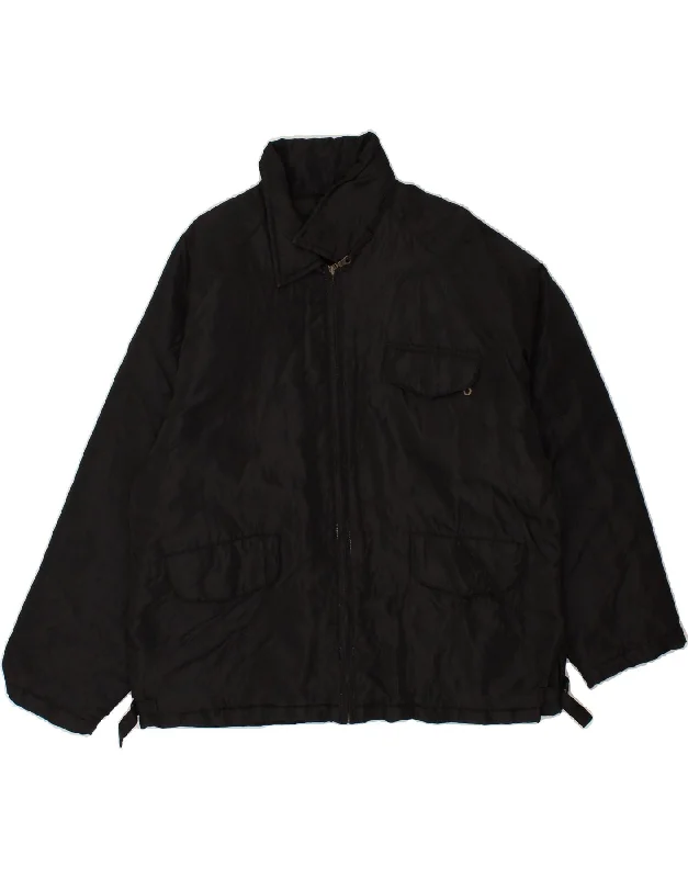 VINTAGE Mens Rain Jacket UK 40 Large Black Nylon