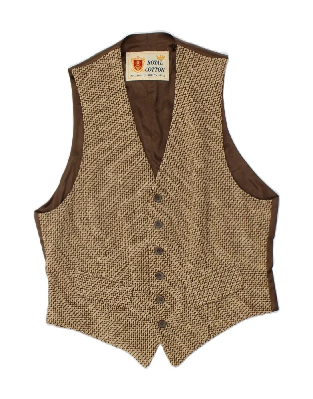 VINTAGE Mens Waistcoat  Small Beige