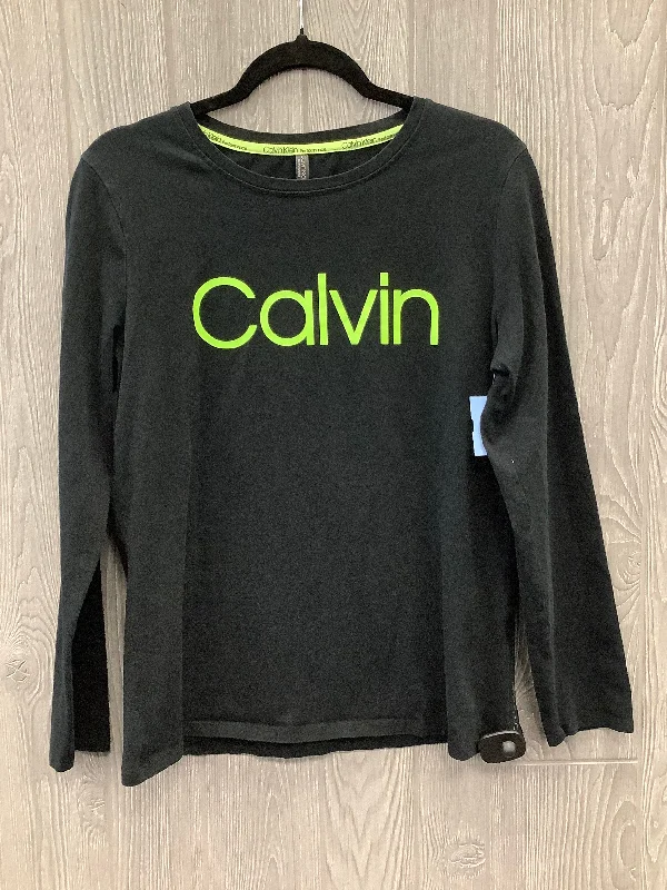 Versatile Wardrobe Athletic Top Long Sleeve Crewneck By Calvin Klein Performance In Black, Size: Xl